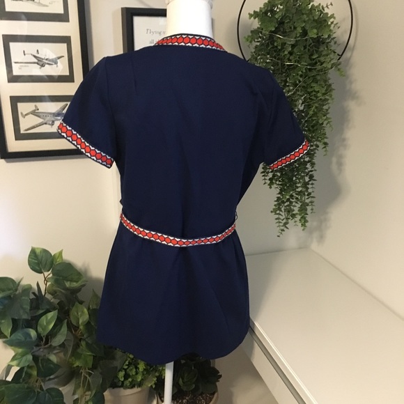 Vintage 60s Mod Belted Top - Picture 3 of 3